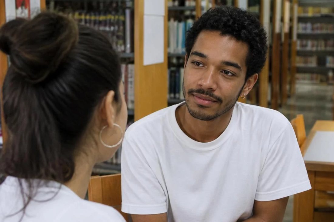 Roda de conversa com folhas de anotação espalhadas pelo tampo da mesa